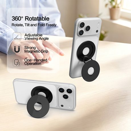 OX-3 Double-Sided Magnetic Holder · Matte black · 360° rotation