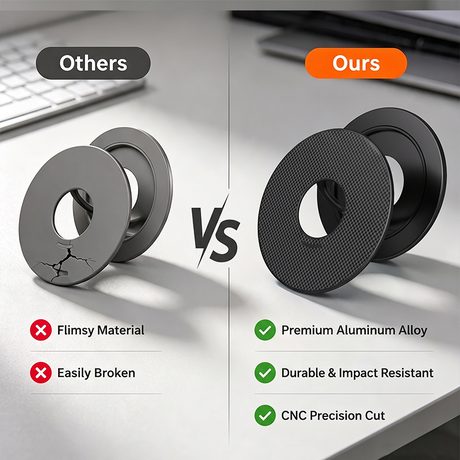 OX-3 Double-Sided Magnetic Holder · Matte black · material comparison