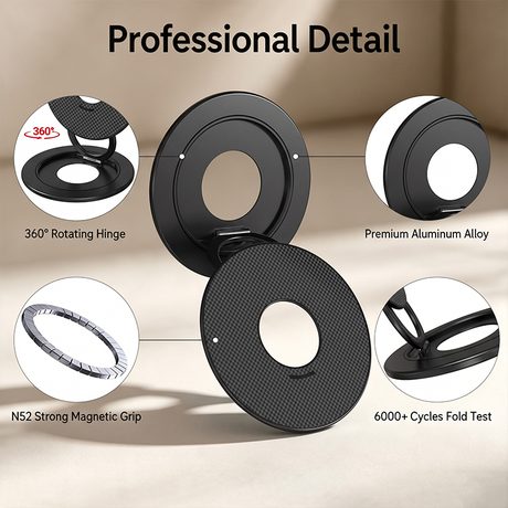 OX-3 Double-Sided Magnetic Holder · Matte black · structure detail