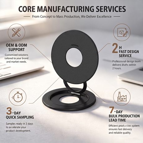 OX-3 Double-Sided Magnetic Holder · Matte black · manufacturing services