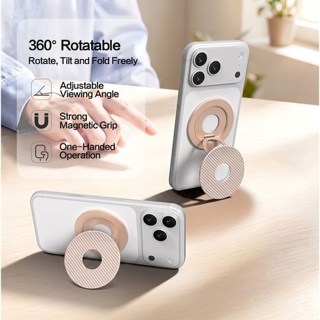 OX-3 Double-Sided Magnetic Holder · Champagne gold · 360° rotation