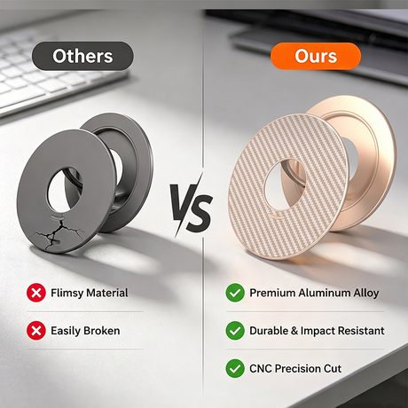 OX-3 Double-Sided Magnetic Holder · Champagne gold · material comparison