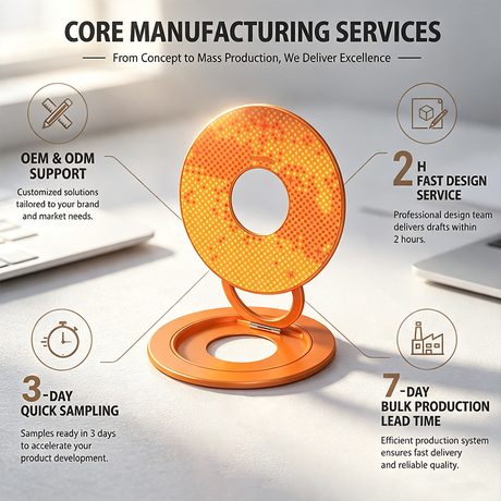 OX-3 Double-Sided Magnetic Holder · Amber orange · manufacturing services